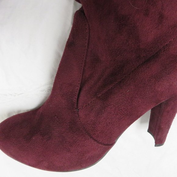 THIGH HIGH SUEDE BOOTS / SIZE 10 / ZIPPER SIDES - Picture 9 of 10